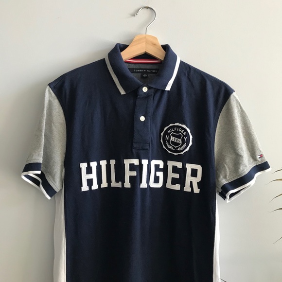 Vintage Tommy Hilfiger Blue & Grey Polo - Picture 2 of 4